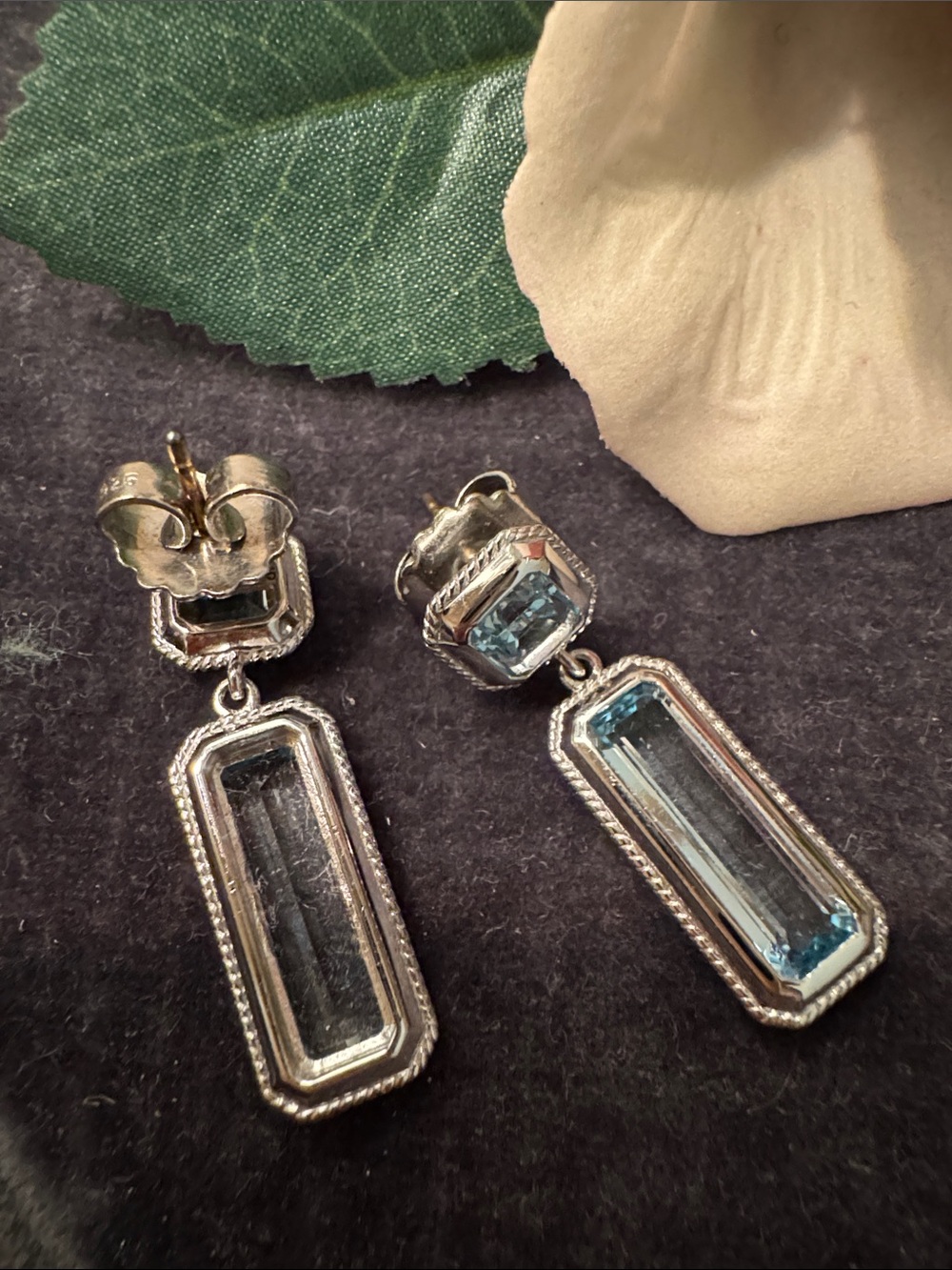 New Monica Rich Kosann Blue Topaz Earrings - Picture 3 of 6